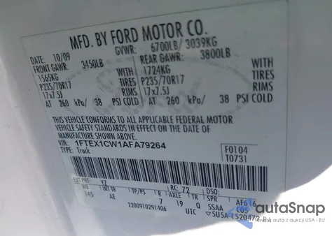 2010 Ford F-150 Stx/Xl from USA, damaged, VIN 1FTEX1CW1AFA79264